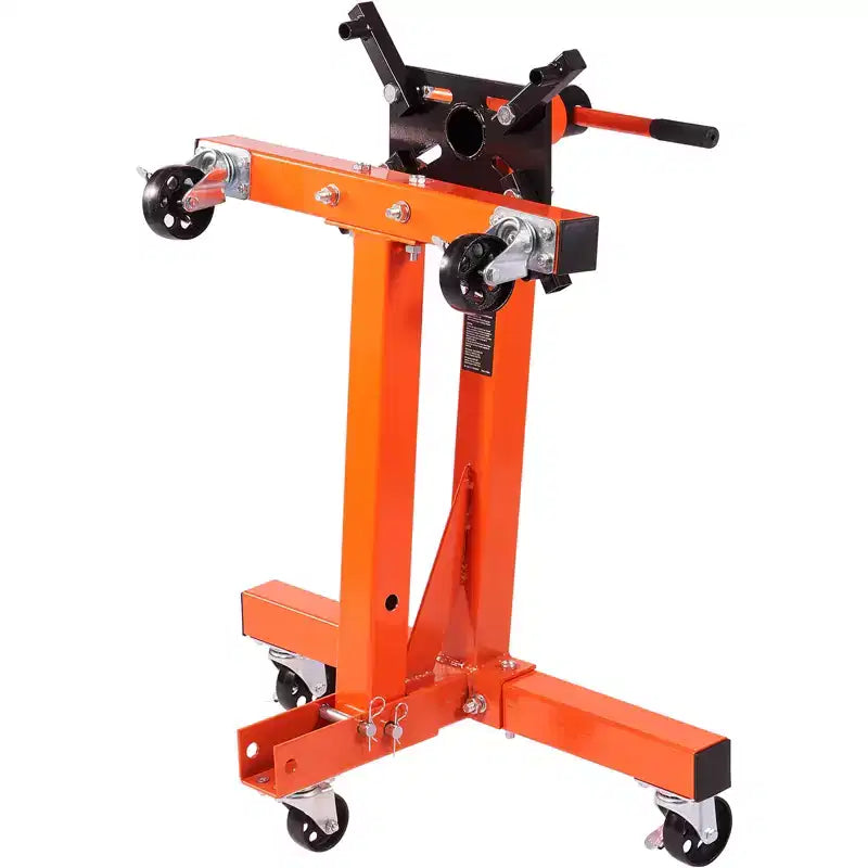 VEVOR Engine Stand, 1500 lbs (3/4 Ton) Rotating Engine Motor Stand with 360 Degree Adjustable Head, Cast Iron Folding Motor Hoist Dolly, Orange