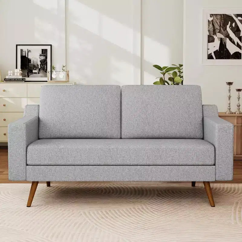 Divanetto/Sofà Moderno di Metà Secolo da 166 cm con Cuscini a Molla per Soggiorno, Camera da Letto e Ufficio