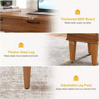 Scrivania per computer in legno da 119 cm con 3 cassetti, stile rustico, marrone