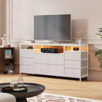 Comò a 10 cassetti con supporto TV, cassettiera portaoggetti larga 63 pollici