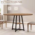 Tavolo da pranzo rotondo da 47 pollici con piano in MDF e base in metallo
