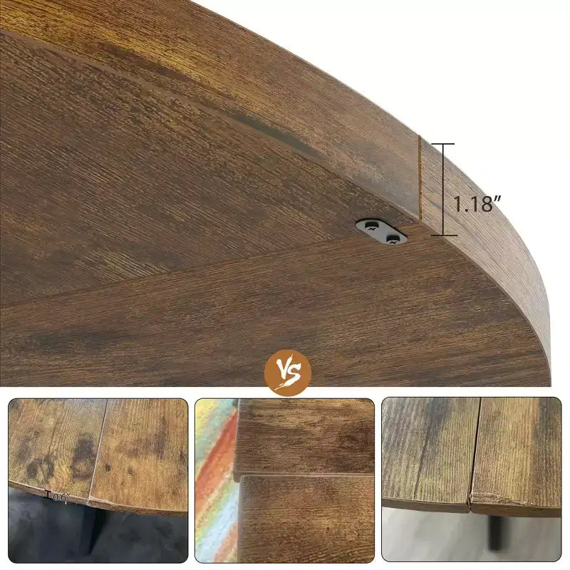 Tavolo da pranzo rotondo da 47 pollici con piano in MDF e base in metallo