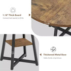 Tavolo da pranzo rotondo da 47 pollici con piano in MDF e base in metallo