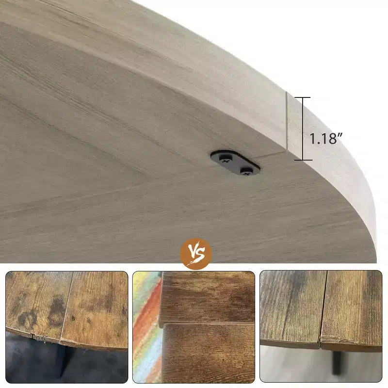 Tavolo da pranzo rotondo da 47 pollici con piano in MDF e base in metallo