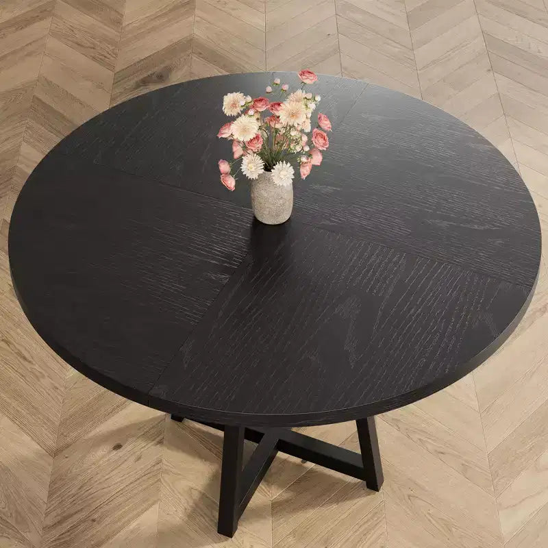 Tavolo da pranzo rotondo da 47 pollici con piano in MDF e base in metallo