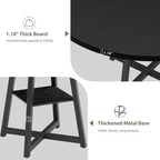 Tavolo da pranzo rotondo da 47 pollici con piano in MDF e base in metallo