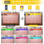 Comò a 6 cassetti con stazione di ricarica e luci LED
