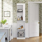 Mobile bagno alto bianco con ripiani scorrevoli