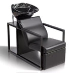 Karl Home Salon Shampoo Backwash Chair Unit with Porcelain Bowl and Storage Shelf