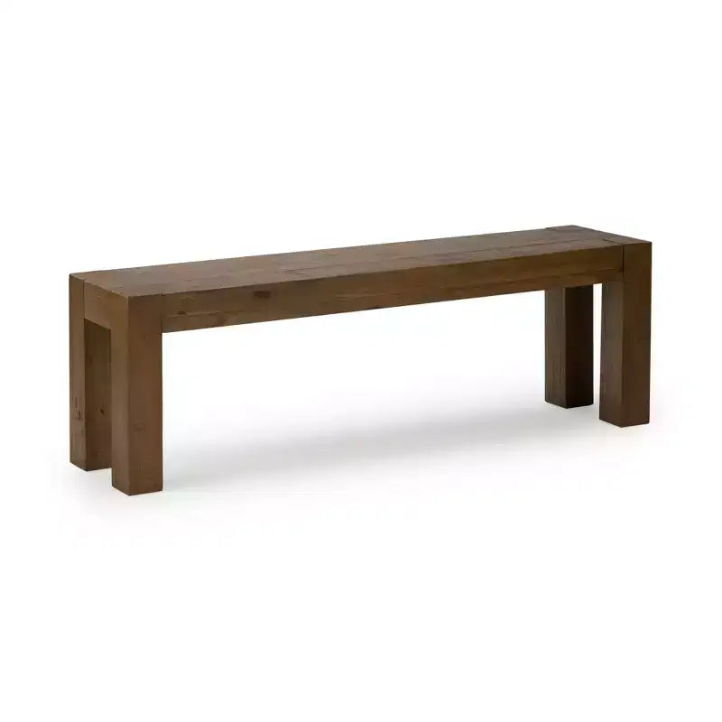 Panca da pranzo rustica in legno massello (58 in / 1470mm)