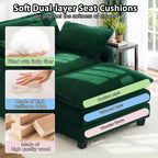 Set Poltrona e Pouf Oversize in Velluto a Coste da 40" con Seduta Profonda