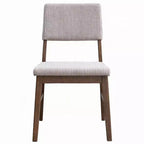Set di 2 sedie da pranzo, cuscino in velluto a coste beige, noce marrone