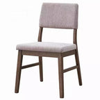 Set di 2 sedie da pranzo, cuscino in velluto a coste beige, noce marrone