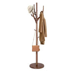 Appendiabiti Autoportante in Legno Massello con 12 Ganci e Base Rotonda Appesantita – Albero Appendiabiti per Cappotti, Cappelli, Borse e Ingresso