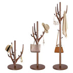 Appendiabiti Autoportante in Legno Massello con 12 Ganci e Base Rotonda Appesantita – Albero Appendiabiti per Cappotti, Cappelli, Borse e Ingresso
