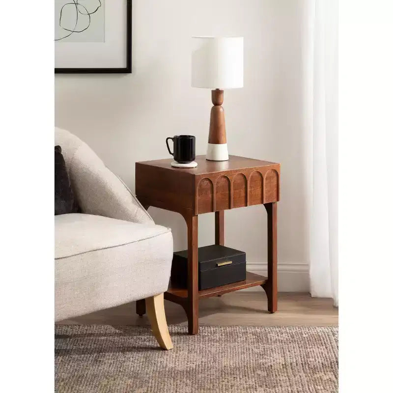 Tavolino da salotto Archvale in legno, 14x18x24, marrone noce