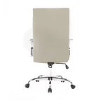 Sedia da ufficio regolabile in altezza 84 cm con sedile imbottito beige e rotelle