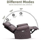 Poltrona reclinabile manuale oversize con supporto lombare e tasca laterale