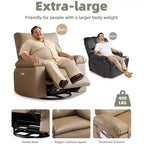 Poltrona reclinabile manuale oversize con supporto lombare e tasca laterale