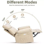 Poltrona reclinabile manuale oversize con supporto lombare e tasca laterale