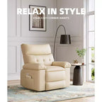 Poltrona reclinabile manuale oversize con supporto lombare e tasca laterale