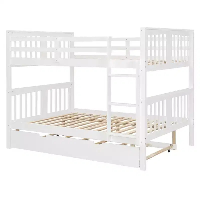 Letto a castello matrimoniale con letto estraibile singolo e scaletta