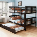 Luxystar Full over Full Bunk Bed with Twin Size Trundle and Ladder for Kids' Rooms and Guest rooms
