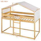 Letto a Castello in Legno Twin Over Twin con Tenda per Bambini