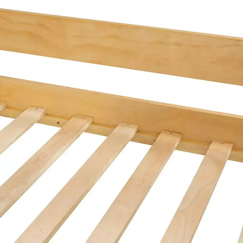 Letto a Castello in Legno Twin Over Twin con Tenda per Bambini