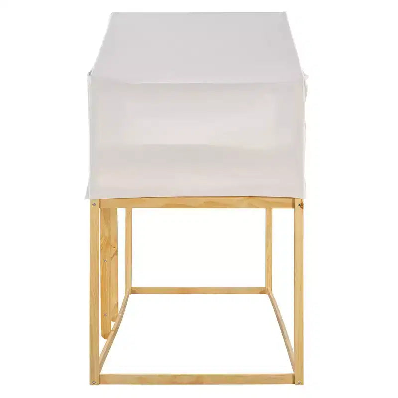 Letto a Castello in Legno Twin Over Twin con Tenda per Bambini