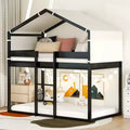 Luxystar Twin Over Twin Wood Bunk Bed with Tent for Children
