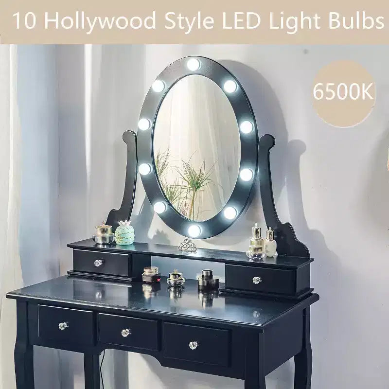 Toeletta con Specchio LED e Sedia