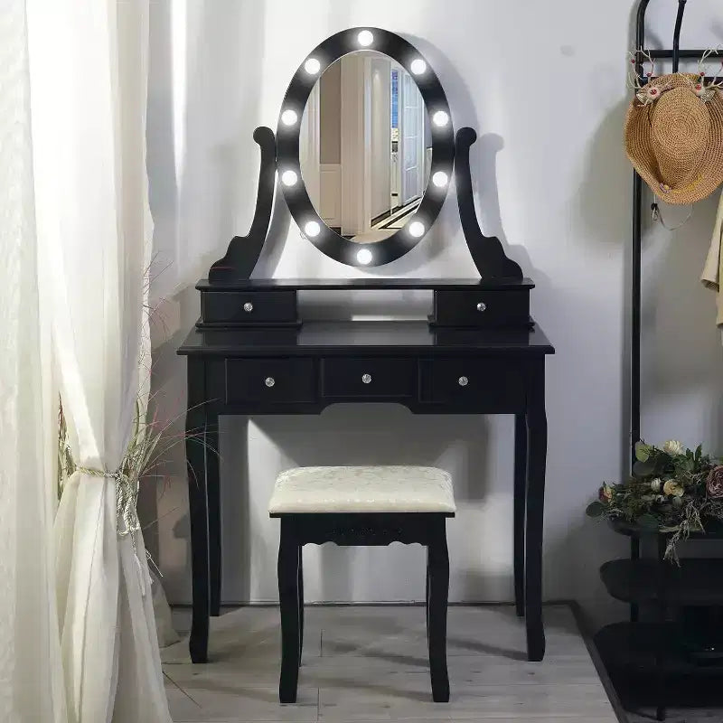 Toeletta con Specchio LED e Sedia