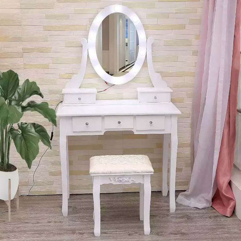 Toeletta con Specchio LED e Sedia
