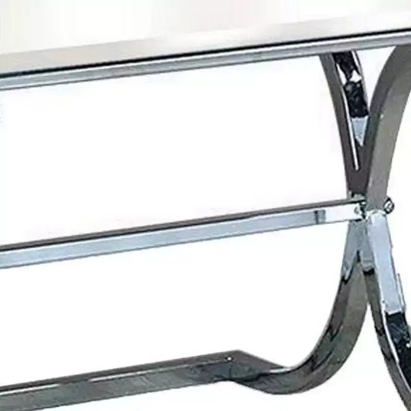 Tavolino/Comodino quadrato a specchio da 60 cm con base in metallo curvato