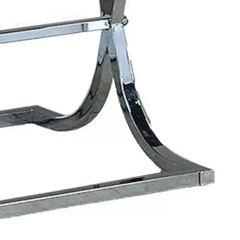Tavolino/Comodino quadrato a specchio da 60 cm con base in metallo curvato