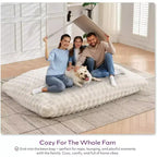 Poltrona sacco gigante 3 in 1 - Divano e materasso convertibile in memory foam, 198x130 cm, in velluto felpato a bolle