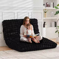 Poltrona sacco gigante 3 in 1 - Divano e materasso convertibile in memory foam, 198x130 cm, in velluto felpato a bolle