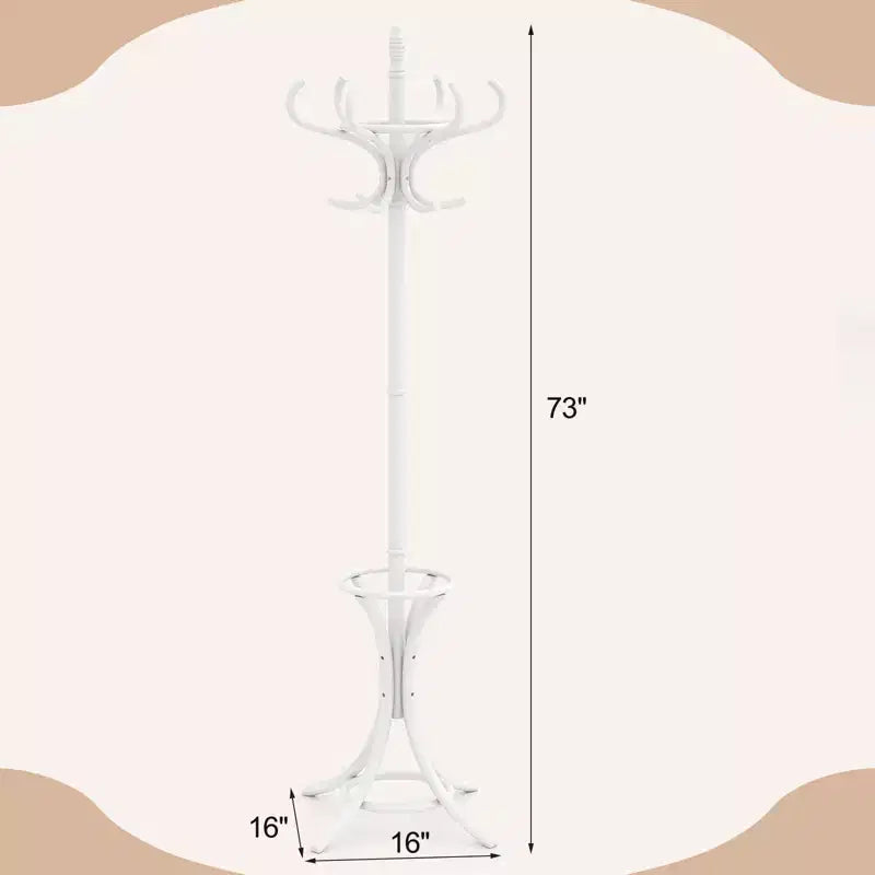 Appendiabiti da terra da 185 cm con portaombrelli e 12 ganci