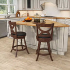 Set di 2 sgabelli da bar altezza bancone con girevole a 360° e sedile imbottito in PVC