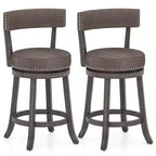 Costway 26 Counter Height Chairs Set of 2 w/ 360 Swivel Seat Back & Cushioned Seat