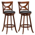 Costway 2pcs 30.5 Bar Stools 360 Swivel Bar Height w/ PVC Leather Cushioned Seat