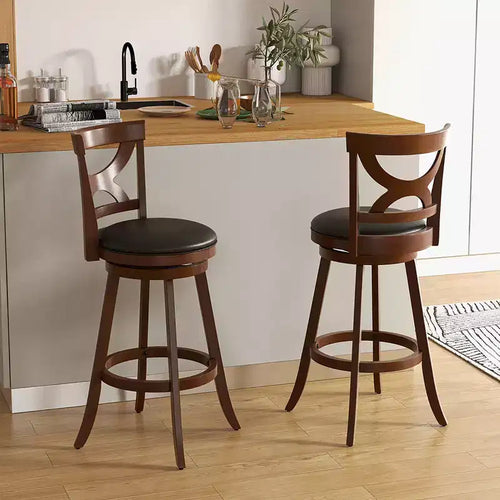 Sgabelli da Bar Girevoli in 2 Pezzi da 77,5 cm con Seduta Imbottita in Pelle PVC