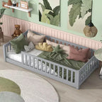 Letto a pavimento per bambini "Twin Size" con sponde di sicurezza – Struttura letto Montessori in legno