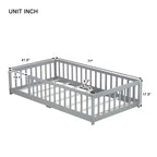 Letto a pavimento per bambini "Twin Size" con sponde di sicurezza – Struttura letto Montessori in legno
