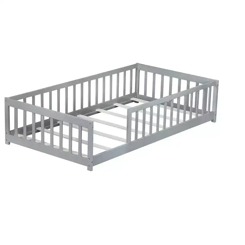 Letto a pavimento per bambini "Twin Size" con sponde di sicurezza – Struttura letto Montessori in legno