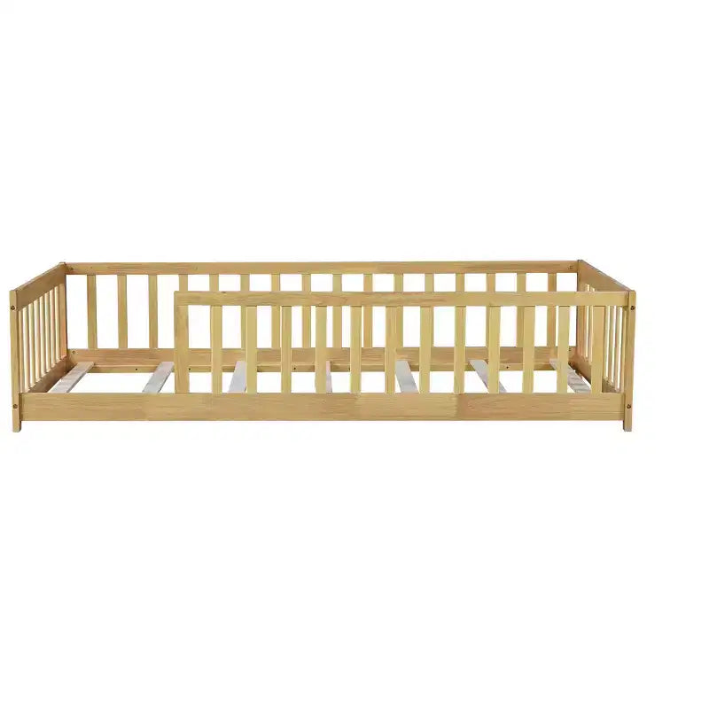 Letto a pavimento per bambini "Twin Size" con sponde di sicurezza – Struttura letto Montessori in legno
