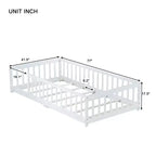 Letto a pavimento per bambini "Twin Size" con sponde di sicurezza – Struttura letto Montessori in legno