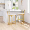 Bar Stools Set of 2, Counter Height Bar Stools, Curved Back with Metal Frame Island Chairs, for Kitchen Home Bar