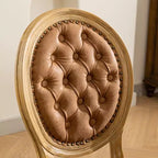 Set di 2 sedie da pranzo con schienale alto rotondo e gambe in legno, rivestite in PU pelle